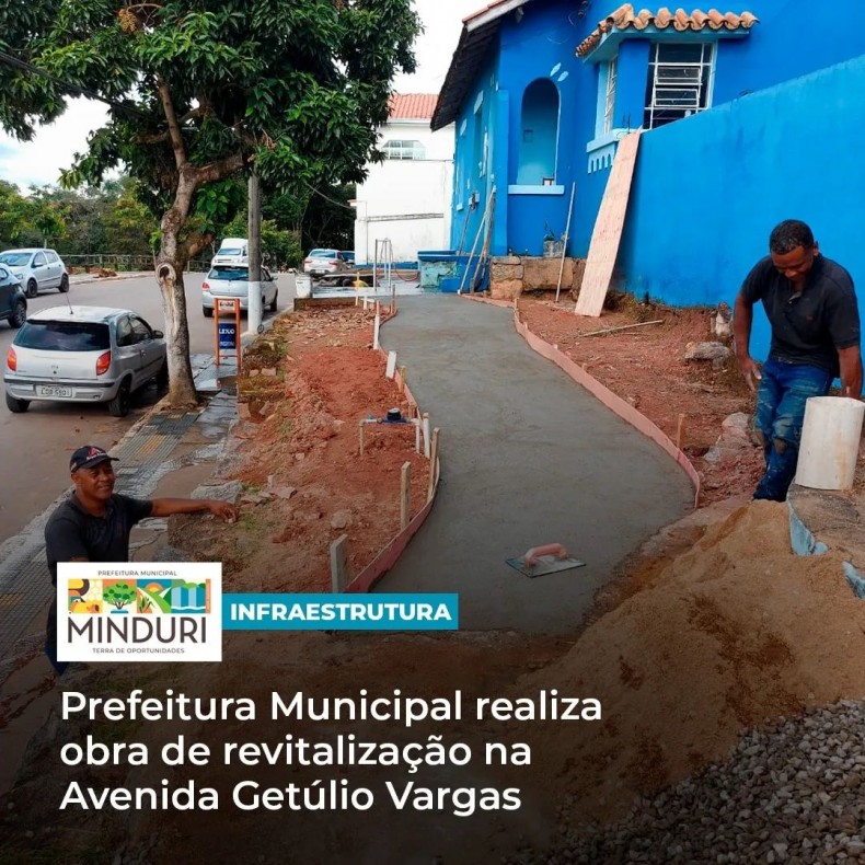 INFRAESTRUTURA – Prefeitura Municipal realiza obra de revitalização na Avenida Getúlio Vargas, trazendo mais conforto e segurança para toda a população.