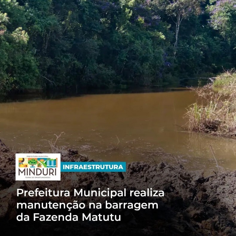 INFRAESTRUTURA – Prefeitura Municipal realiza manutenção na barragem da Fazenda Matutu, atingida pelas fortes chuvas recentes.