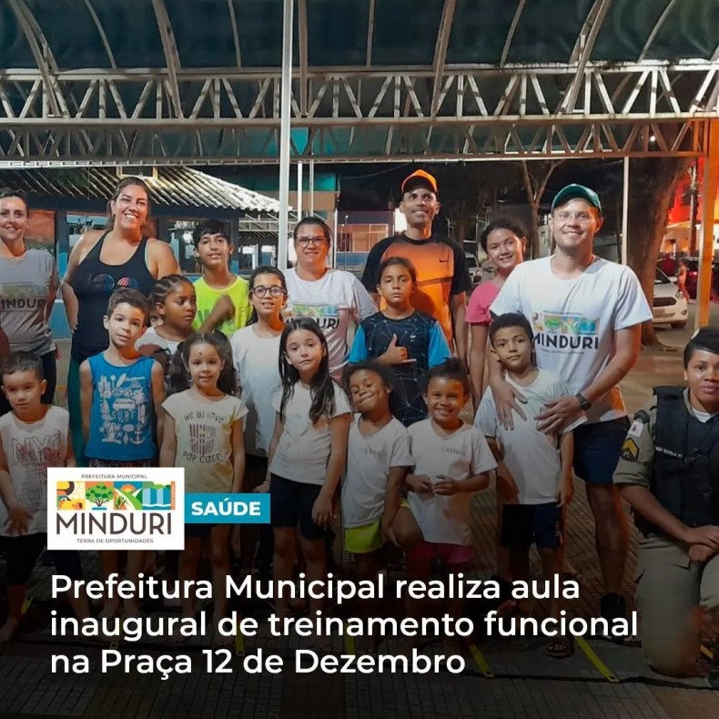 SAÚDE – Prefeitura Municipal realiza aula inaugural de treinamento funcional na Praça 12 de Dezembro.