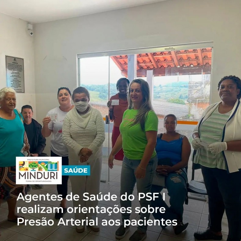 SAÚDE – Agentes de Saúde do PSF I realizam orientações sobre Pressão Arterial aos pacientes.