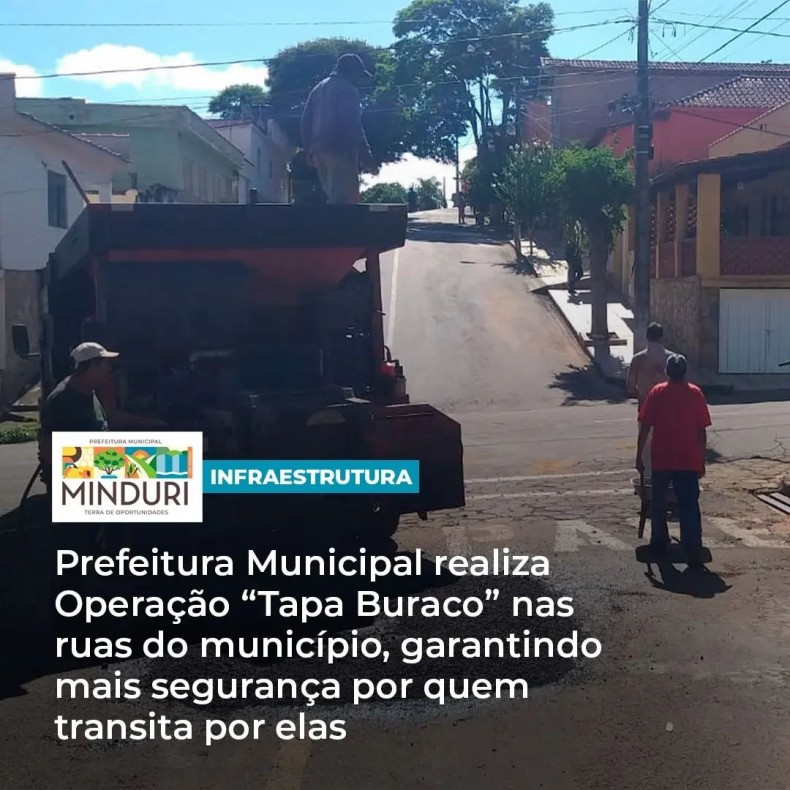 INFRAESTRUTURA – Prefeitura Municipal realiza Operação “Tapa Buraco” nas ruas do município, garantindo mais segurança por quem transita por elas.