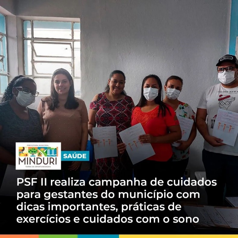 SAÚDE – PSF II realiza campanha de cuidados para gestantes do município, com dicas importantes, práticas de exercícios e cuidados com o sono.