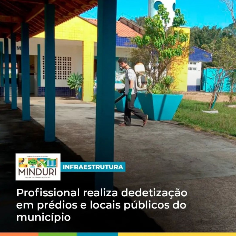 INFRAESTRUTURA – A fim de garantir um ambiente mais limpo, higienizado e seguro, profissional realiza dedetização em prédios e locais públicos do município.
