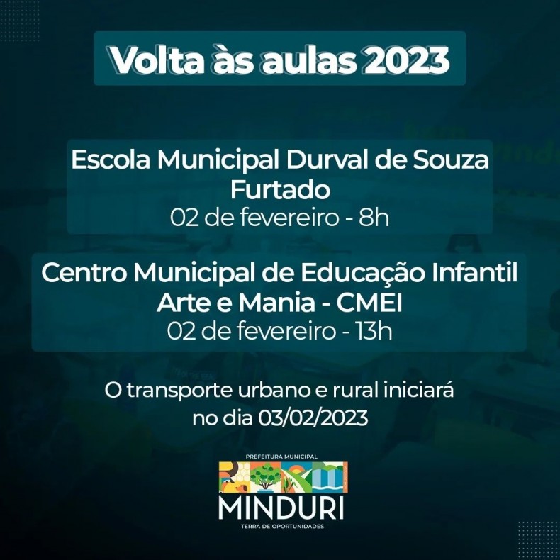 Volta às aulas 2023 – Escola Municipais