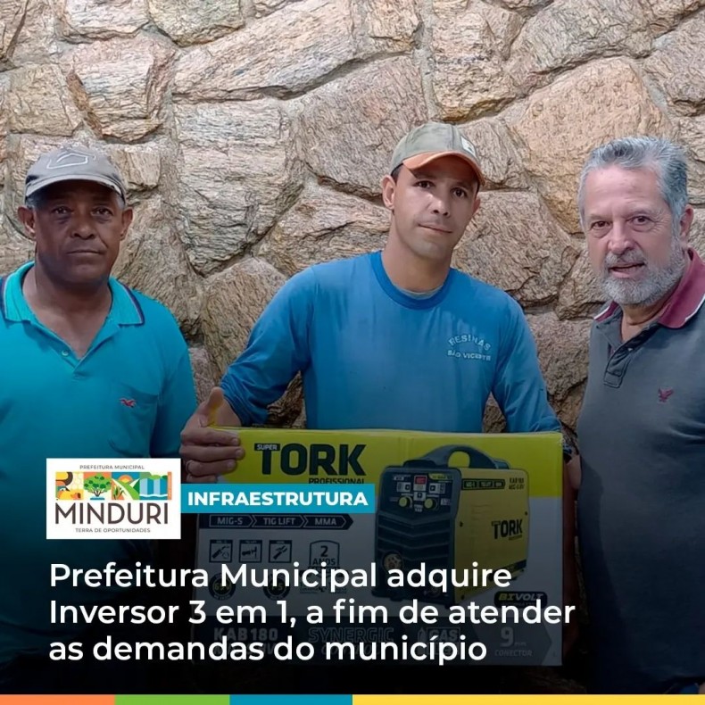 INFRAESTRUTURA – Prefeitura Municipal adquire Inversor 3 em 1, a fim de atender as demandas do município.