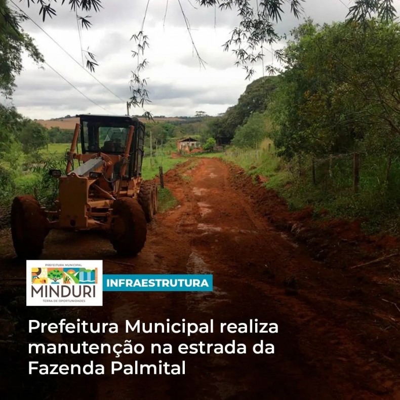 INFRAESTRUTURA – Prefeitura Municipal realiza manutenção na estrada da Fazenda Palmital, proporcionando mais segurança para todos que utilizam a mesma.