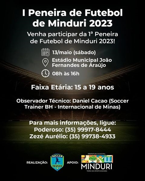 I PENEIRA DE FUTEBOL DE MINDURI 2023