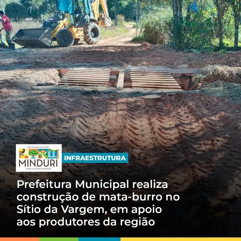 INFRAESTRUTURA – Prefeitura Municipal realiza construção de mata-burro no Sítio da Vargem, em apoio aos produtores da região.