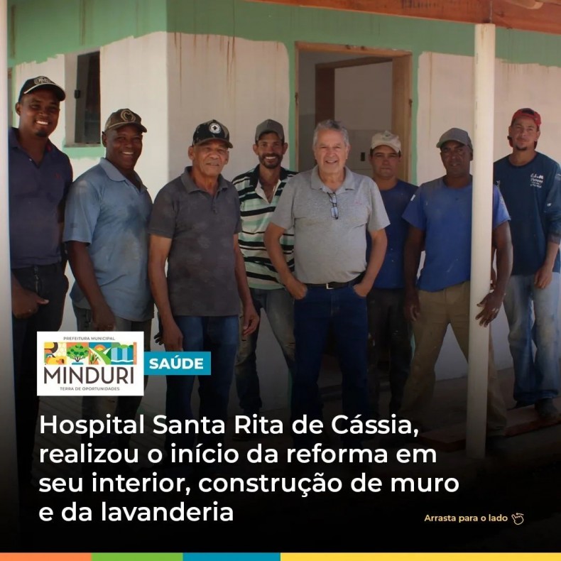 SAÚDE – Hospital Santa Rita de Cássia, realizou o início da reforma em seu interior, construção de muro e da lavanderia.