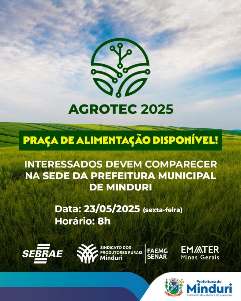 🌱 AGROTEC 2025 – PRAÇA DE ALIMENTAÇÃO DISPONÍVEL! 🌱