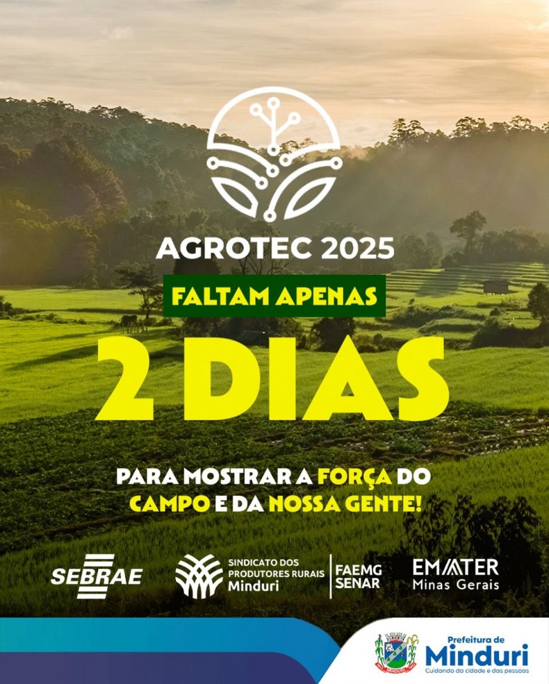 🌱🚜 Faltam apenas 2 dias! Vem aí a AGROTEC 2025, um grande encontro para mostrar a força do campo e a inovação da cidade! 👩🌾👨🌾