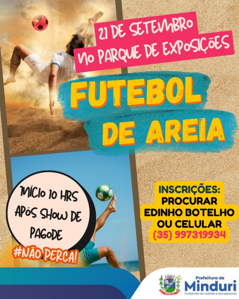 ⚽🏖 Vem aí o Futebol de Areia em Minduri!
