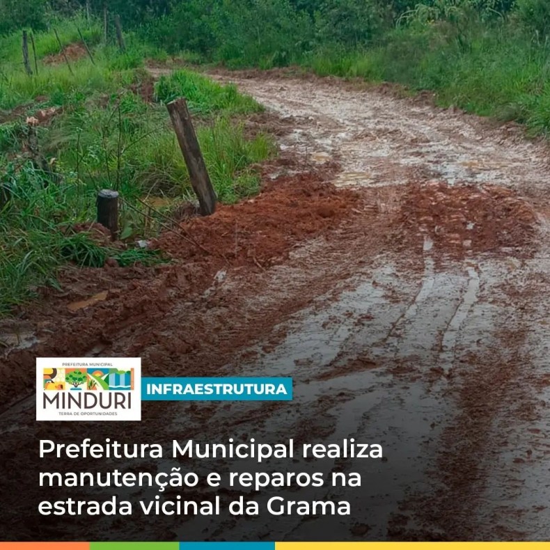 INFRAESTRUTURA – Prefeitura Municipal realiza manutenção e reparos na estrada vicinal da Grama.